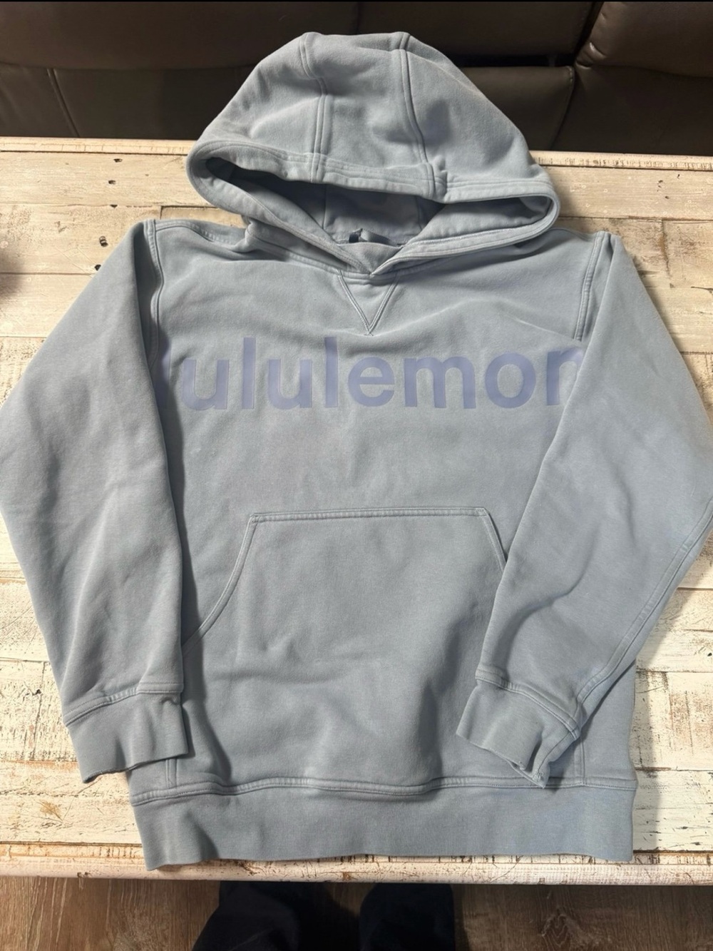 Lululemon Size 4 All Yours Graphic Hoodie Wordmark Blue